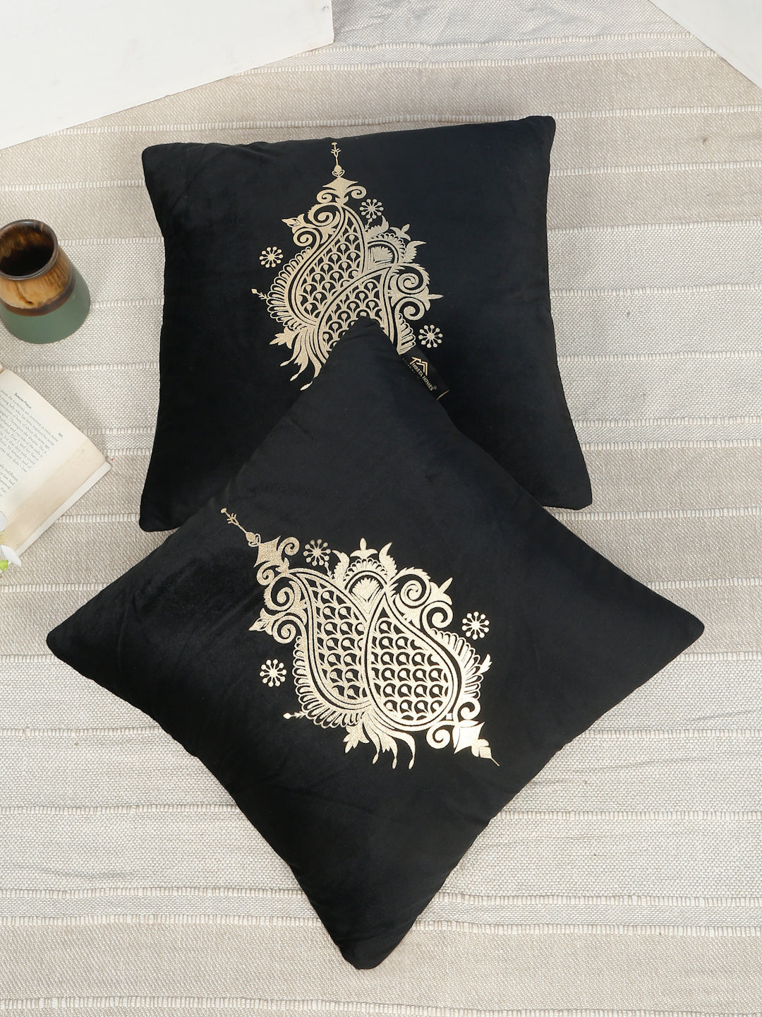 Printed Velvet Square Cushion Covers 16 X 16 INCHES