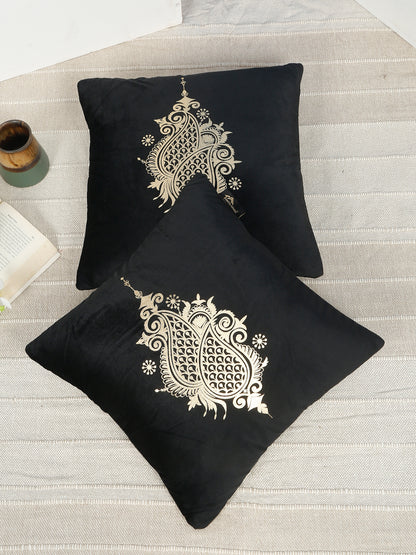 Printed Velvet Square Cushion Covers 16 X 16 INCHES