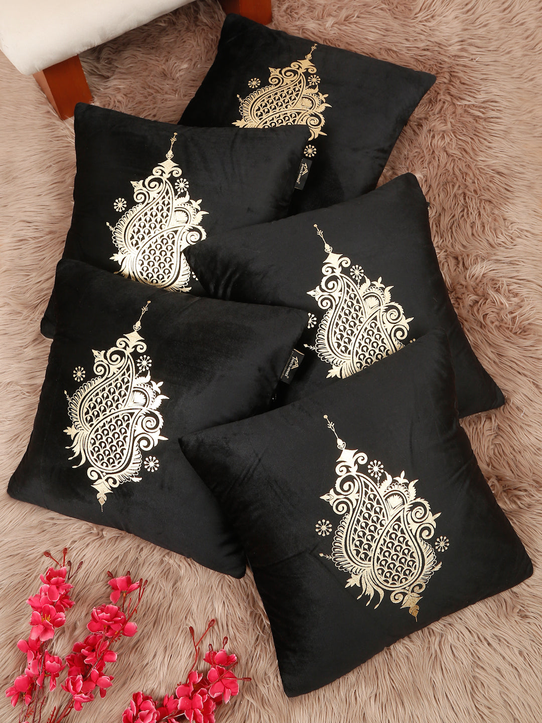 Printed Velvet Square Cushion Covers 16 X 16 INCHES