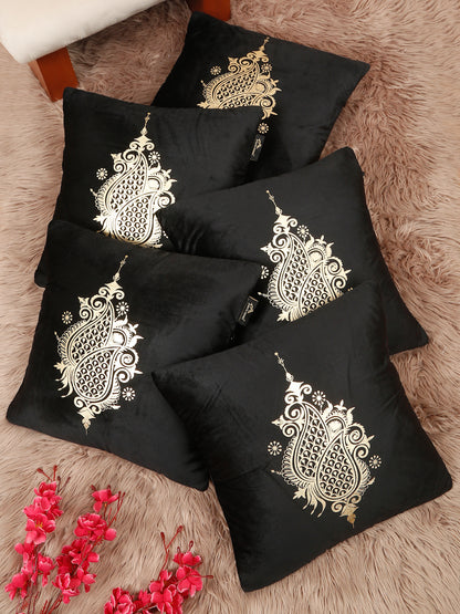 Printed Velvet Square Cushion Covers 16 X 16 INCHES