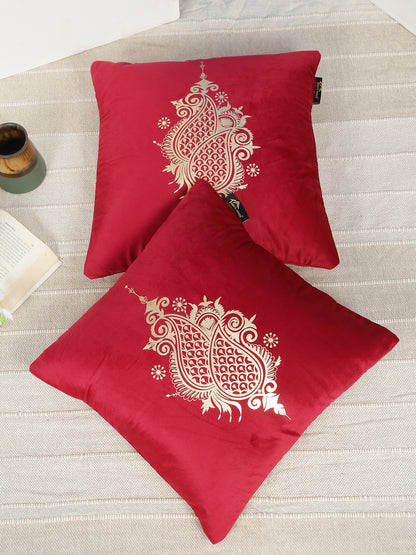 Printed Velvet Square Cushion Covers 16 X 16 INCHES