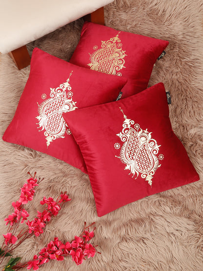 Printed Velvet Square Cushion Covers 16 X 16 INCHES