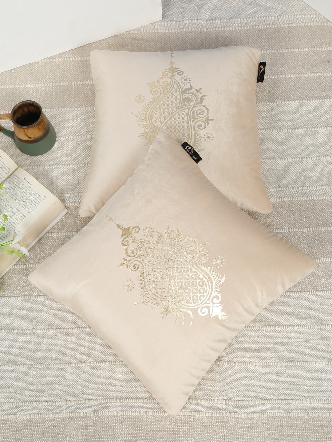 Printed Velvet Square Cushion Covers 16 X 16 INCHES
