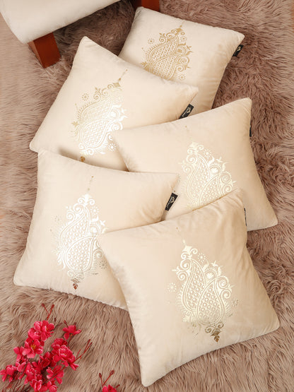 Printed Velvet Square Cushion Covers 16 X 16 INCHES