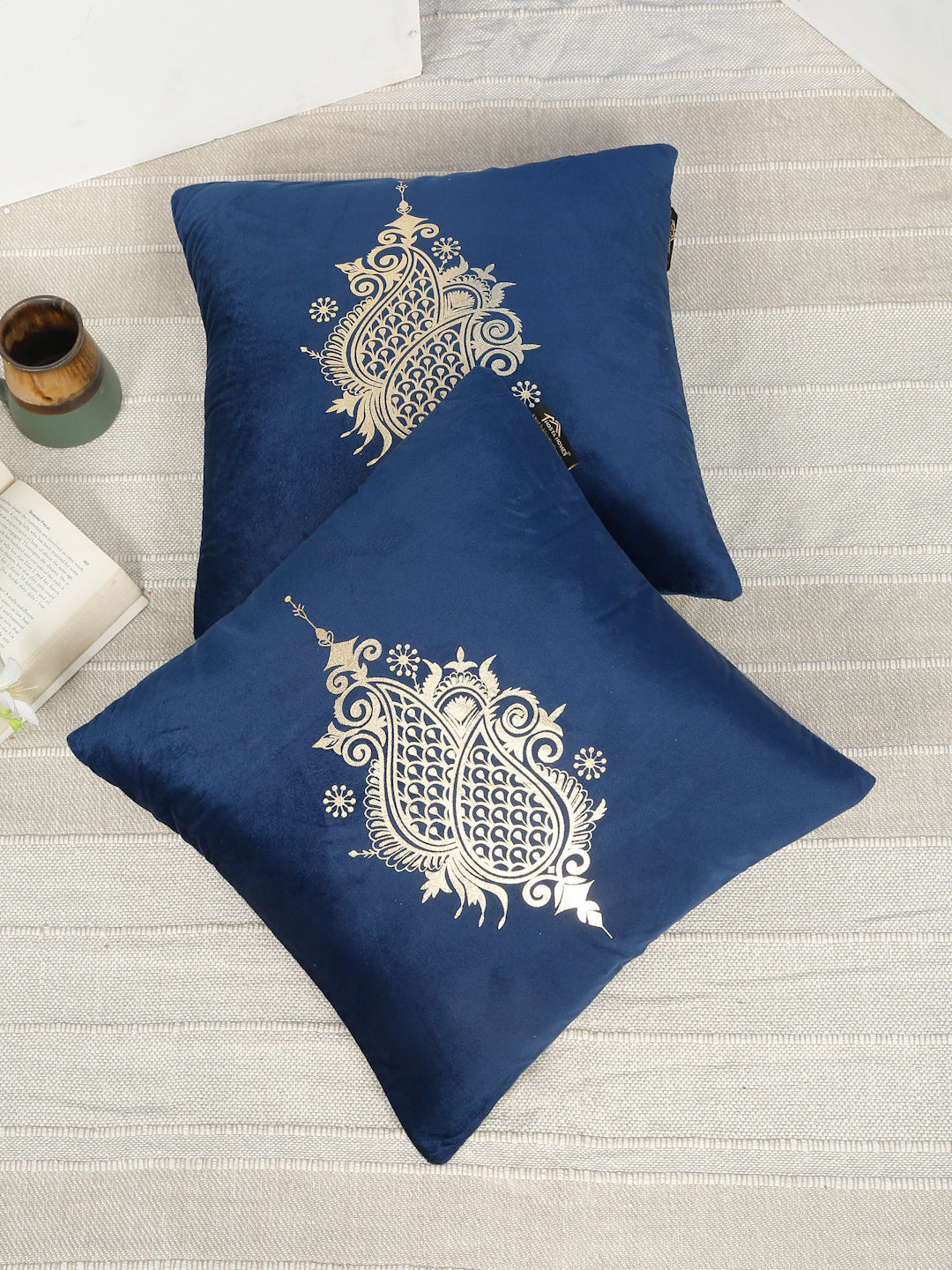 Printed Velvet Square Cushion Covers 16 X 16 INCHES