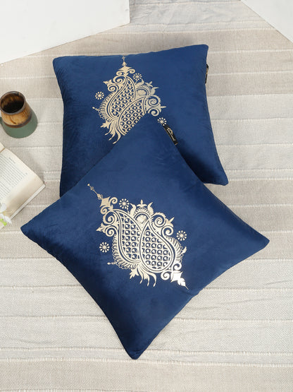 Printed Velvet Square Cushion Covers 16 X 16 INCHES