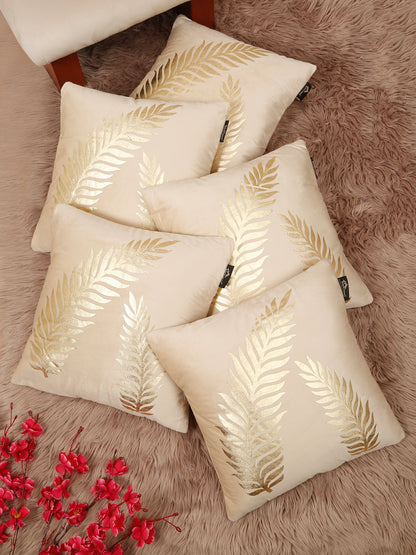 Floral Printed Velvet Square Cushion Covers 16 X 16 INCHES