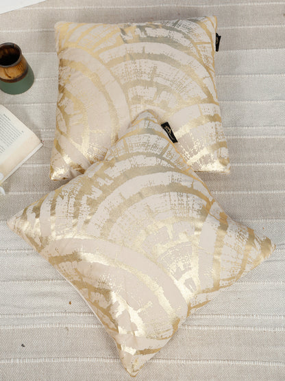 Abstract Foil Printed Velvet Square Cushion Covers 16 X 16 INCHES