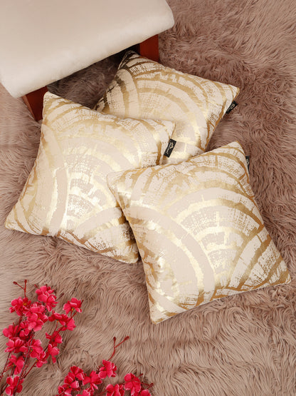 Abstract Foil Printed Velvet Square Cushion Covers 16 X 16 INCHES
