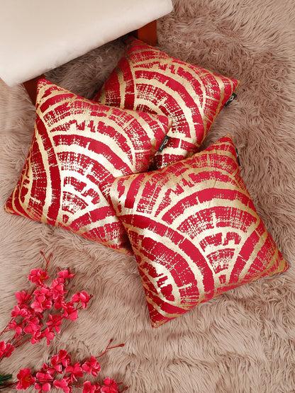 Abstract Foil Printed Velvet Square Cushion Covers 16 X 16 INCHES