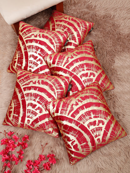 Abstract Foil Printed Velvet Square Cushion Covers 16 X 16 INCHES
