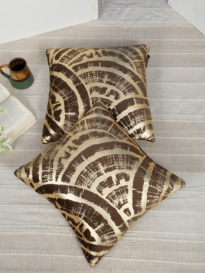Abstract Foil Printed Velvet Square Cushion Covers 16 X 16 INCHES