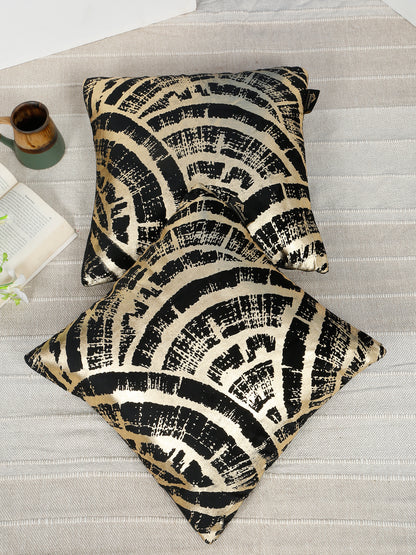 Abstract Foil Printed Velvet Square Cushion Covers 16 X 16 INCHES