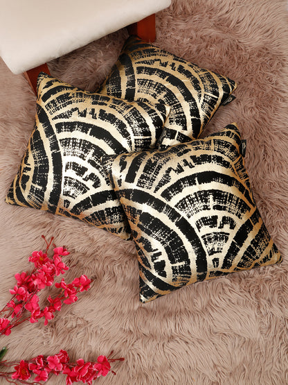Abstract Foil Printed Velvet Square Cushion Covers 16 X 16 INCHES