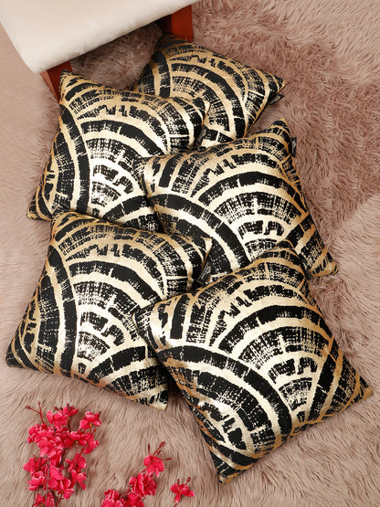 Abstract Foil Printed Velvet Square Cushion Covers 16 X 16 INCHES