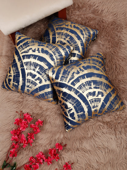 Abstract Foil Printed Velvet Square Cushion Covers 16 X 16 INCHES