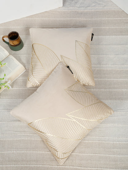 Floral Foil Printed Velvet Square Cushion Covers 16 X 16 INCHES