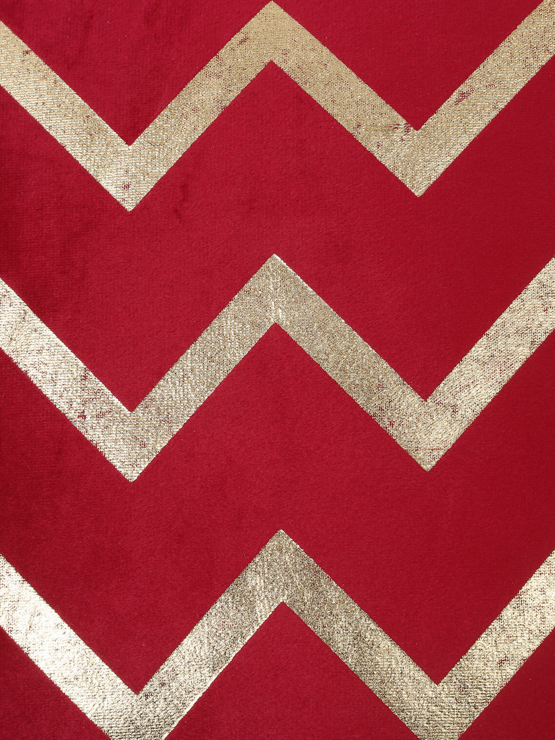 Zigzag Foil Printed Velvet Square Cushion Covers 16 X 16 INCHES