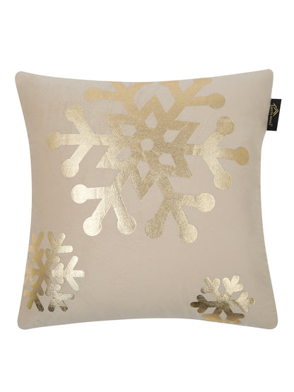 Abstract Floral Foil Printed Velvet Square Cushion Covers 16 X 16 INCHES