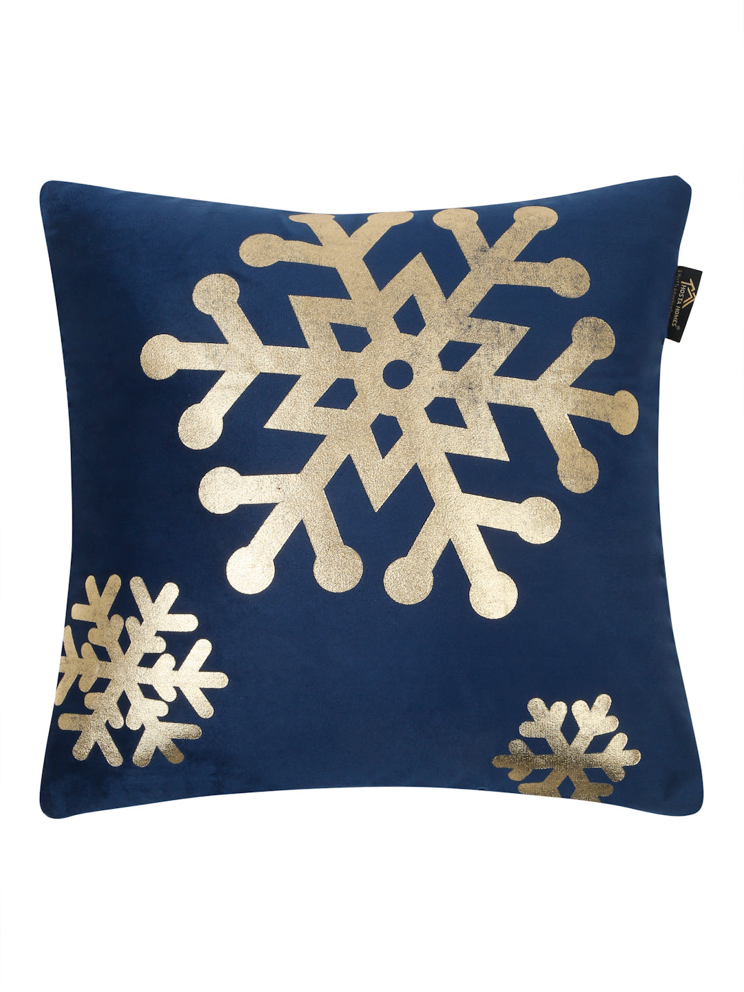 Abstract Floral Foil Printed Velvet Square Cushion Covers 16 X 16 INCHES