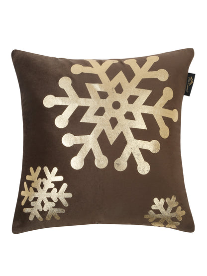 Abstract Floral Foil Printed Velvet Square Cushion Covers 16 X 16 INCHES