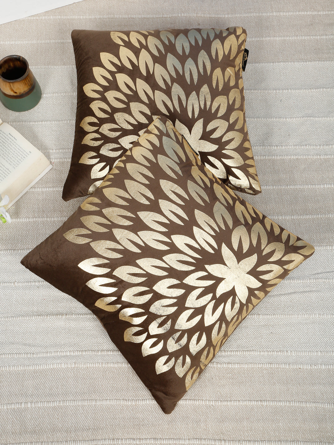 Printed Velvet Square Cushion Covers 16 X 16 INCHES