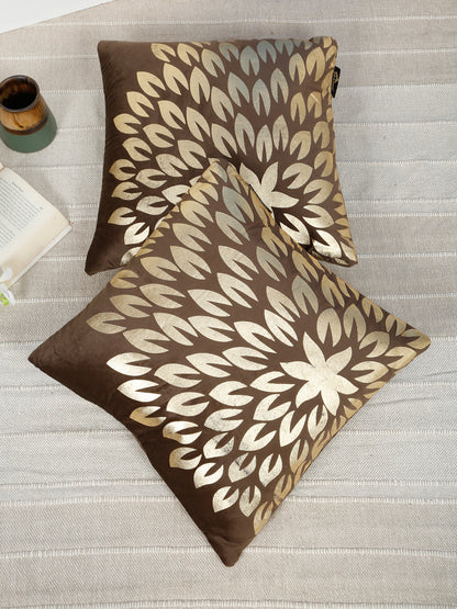 Printed Velvet Square Cushion Covers 16 X 16 INCHES
