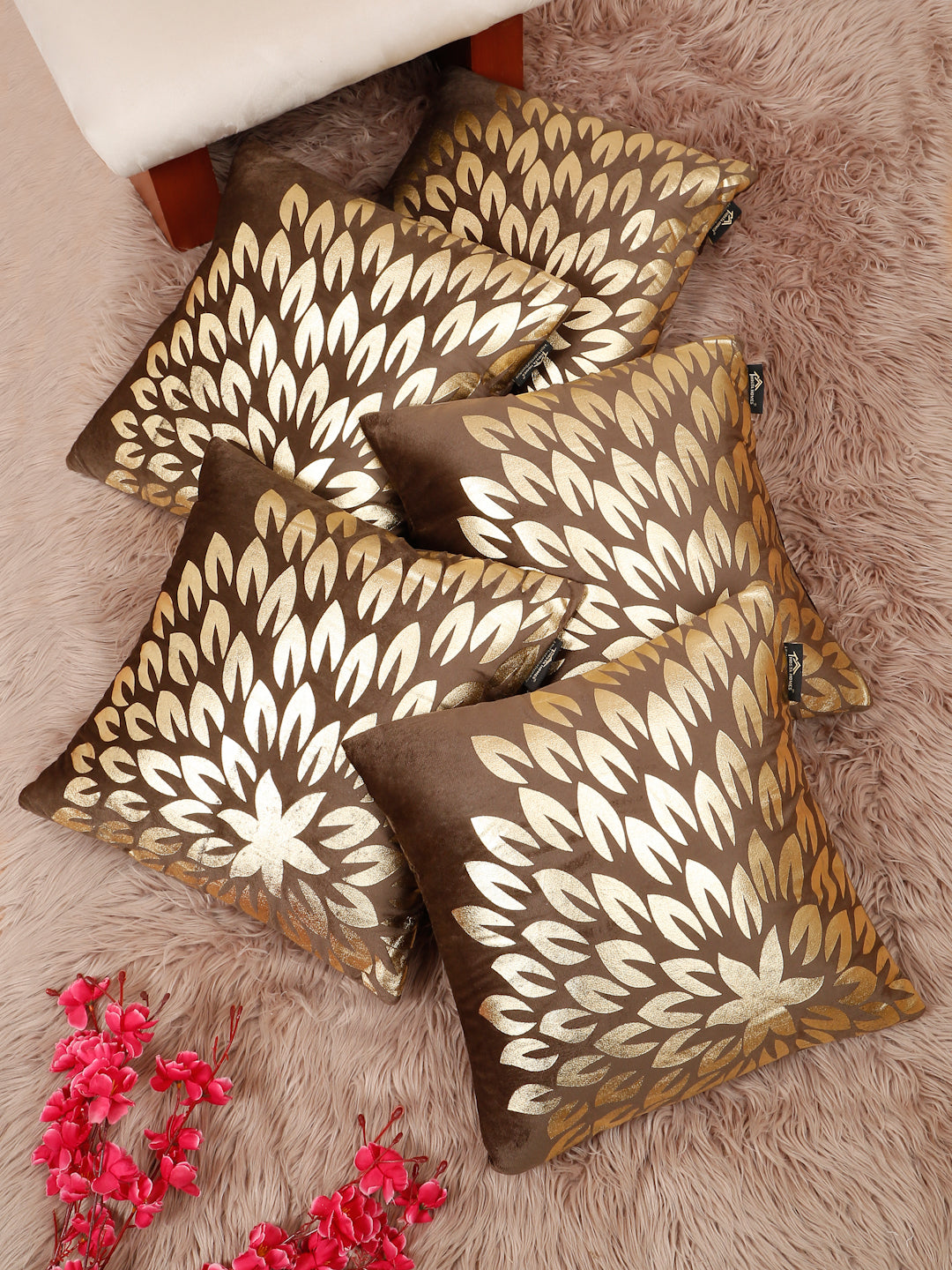 Printed Velvet Square Cushion Covers 16 X 16 INCHES