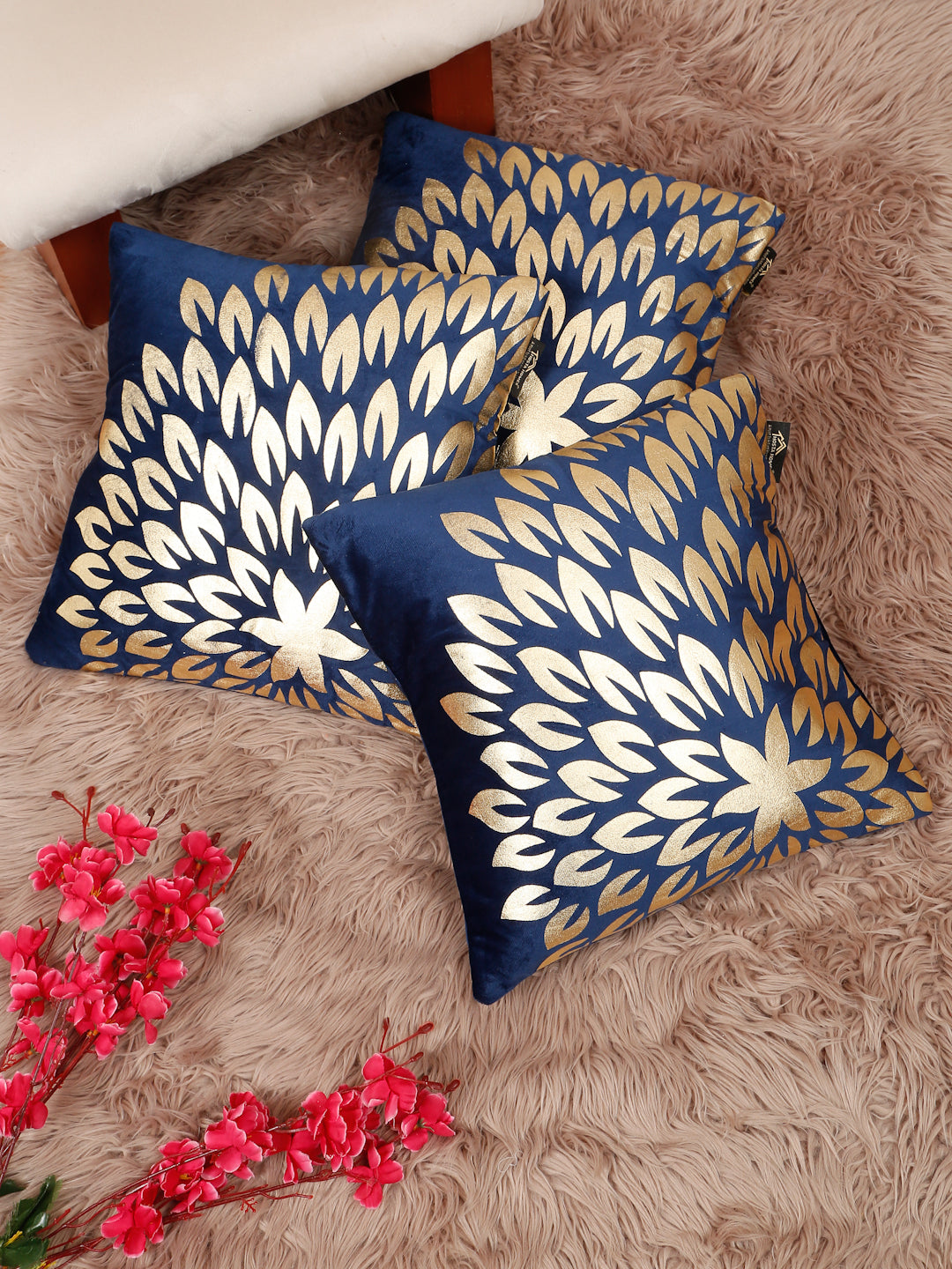 Printed Velvet Square Cushion Covers 16 X 16 INCHES