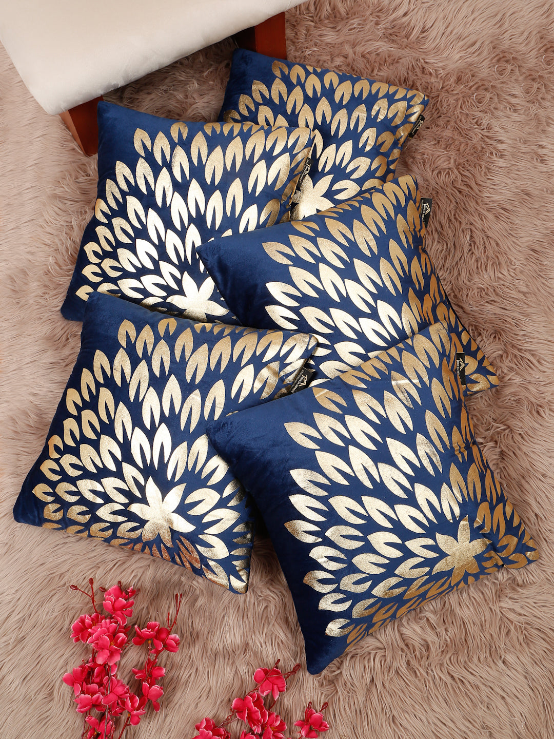 Printed Velvet Square Cushion Covers 16 X 16 INCHES