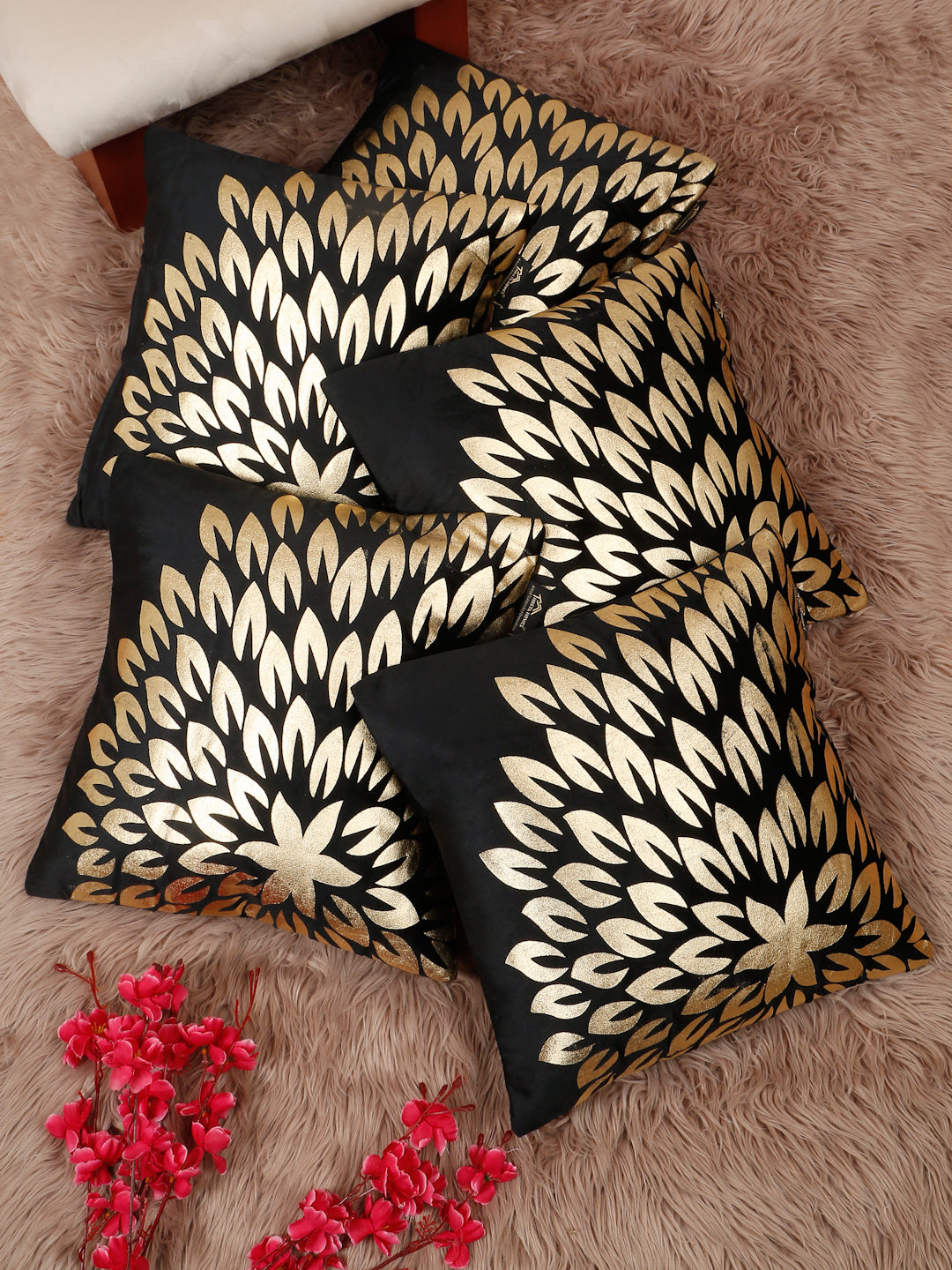 Printed Velvet Square Cushion Covers 16 X 16 INCHES