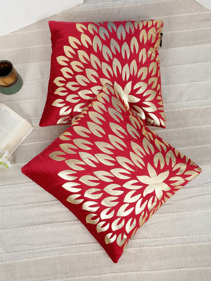 Printed Velvet Square Cushion Covers 16 X 16 INCHES