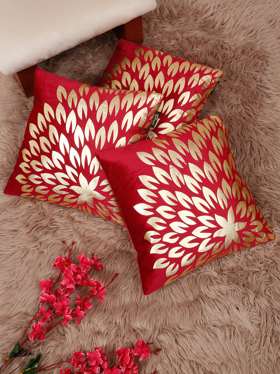 Printed Velvet Square Cushion Covers 16 X 16 INCHES