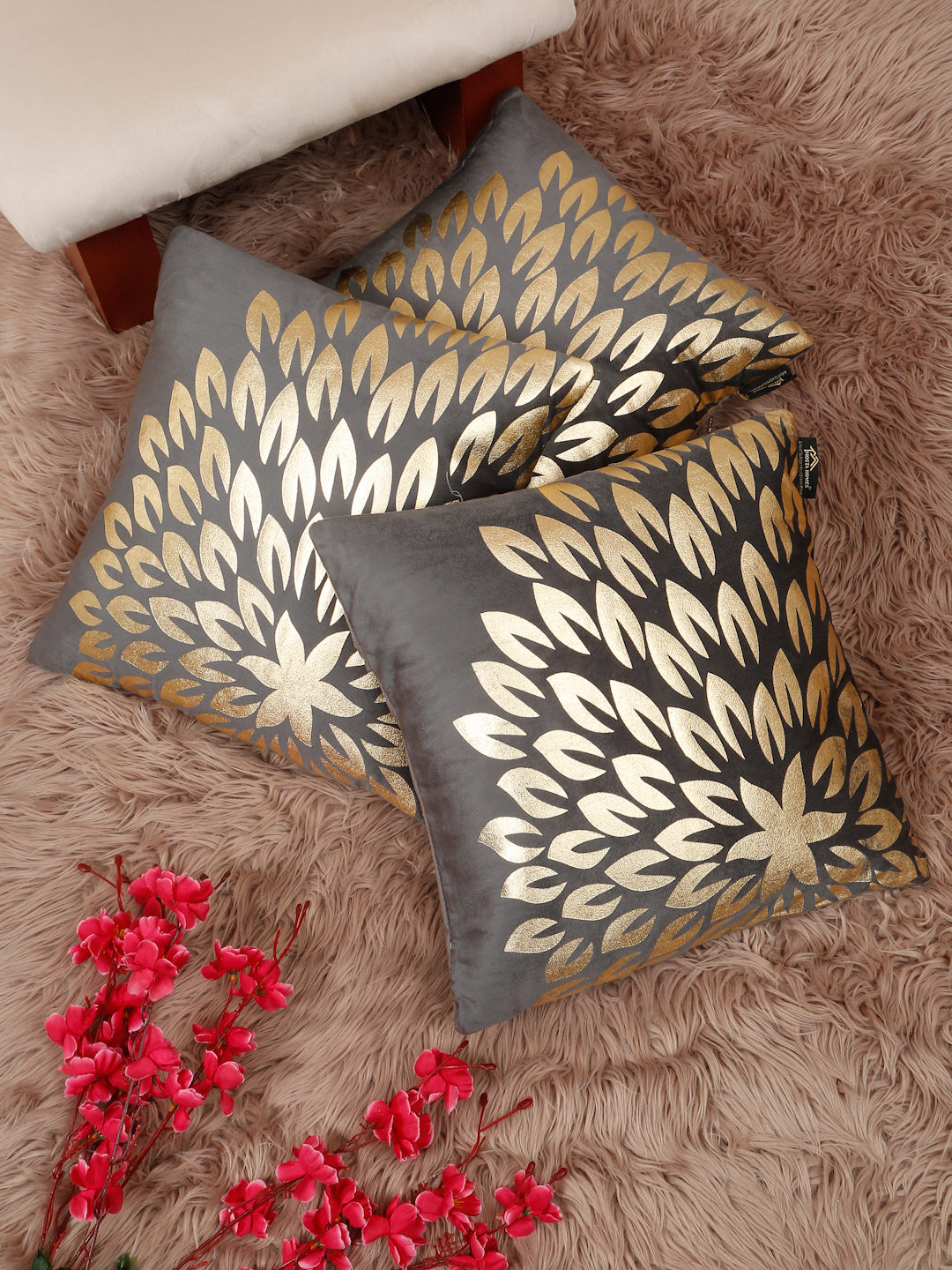 Printed Velvet Square Cushion Covers 16 X 16 INCHES