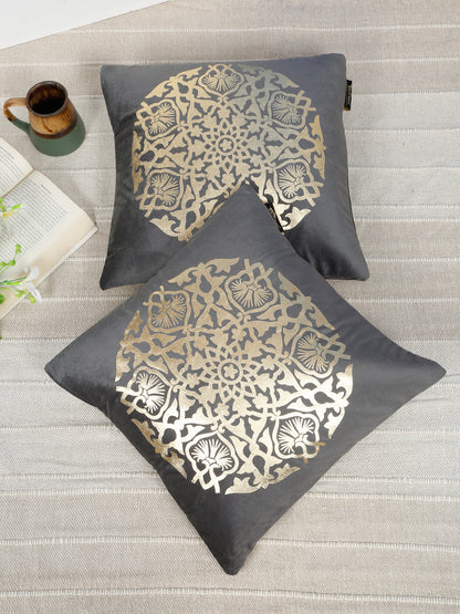 Printed Velvet Square Cushion Covers 16 X 16 INCHES