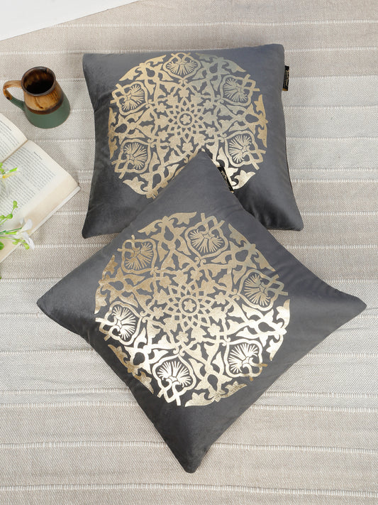 Printed Velvet Square Cushion Covers 16 X 16 INCHES