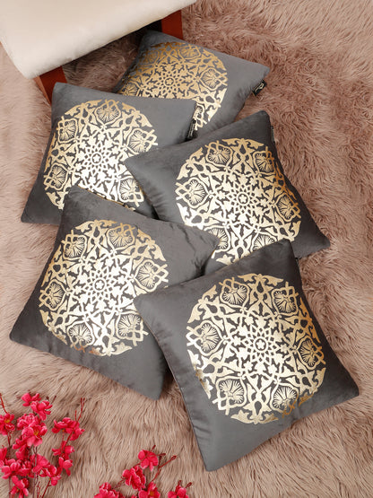 Printed Velvet Square Cushion Covers 16 X 16 INCHES