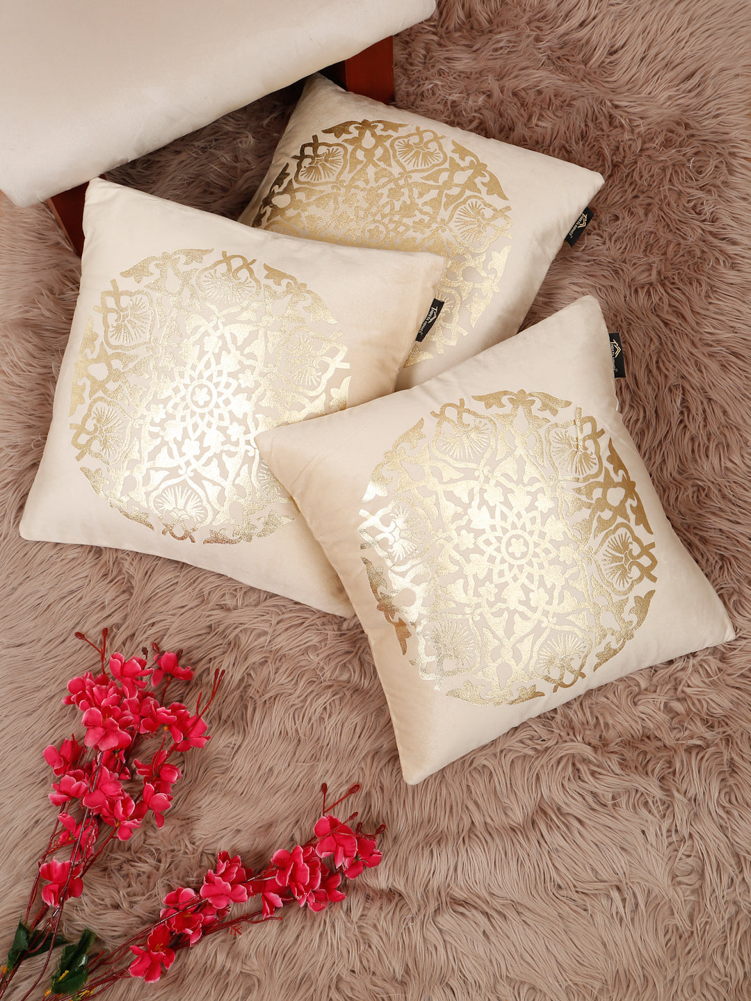 Printed Velvet Square Cushion Covers 16 X 16 INCHES