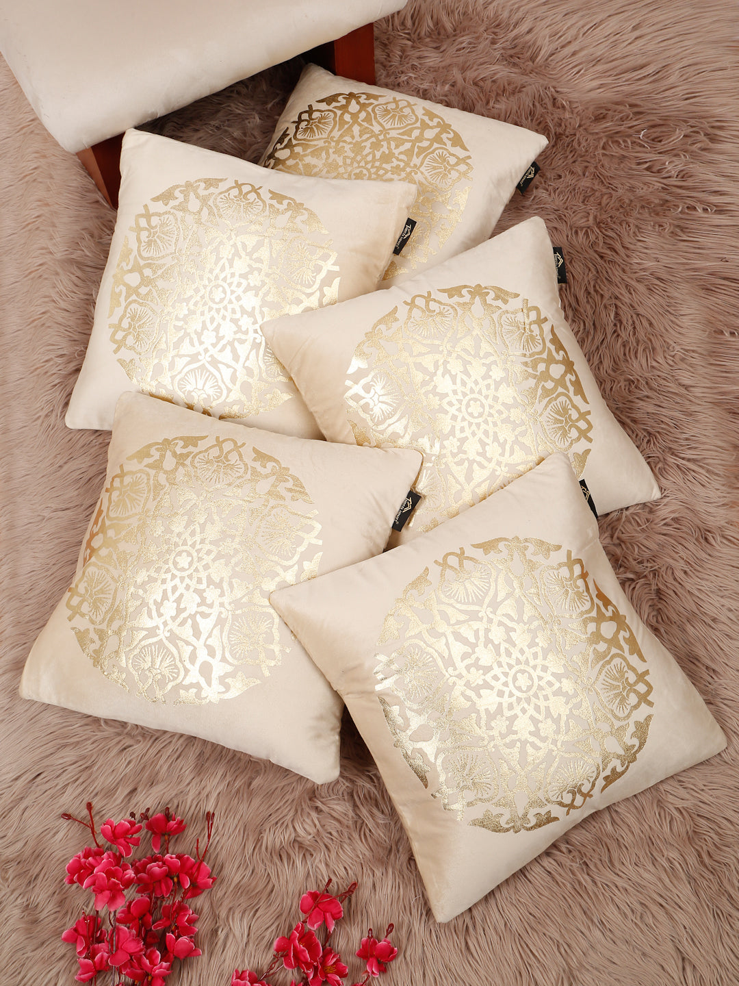 Printed Velvet Square Cushion Covers 16 X 16 INCHES