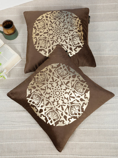 Printed Velvet Square Cushion Covers 16 X 16 INCHES