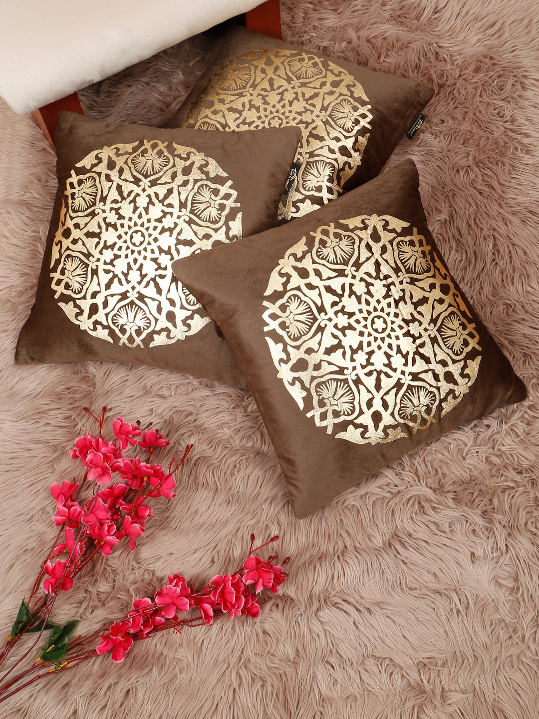 Printed Velvet Square Cushion Covers 16 X 16 INCHES