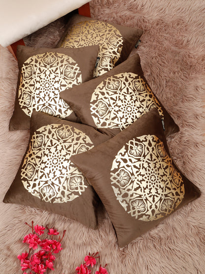 Printed Velvet Square Cushion Covers 16 X 16 INCHES