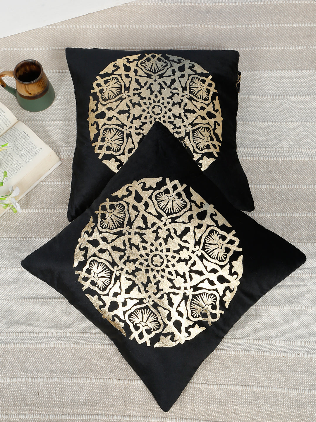 Printed Velvet Square Cushion Covers 16 X 16 INCHES