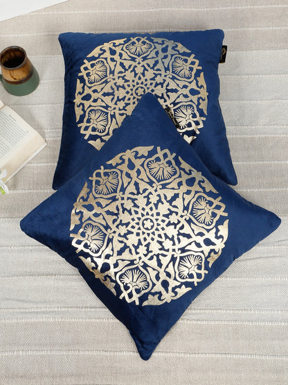Printed Velvet Square Cushion Covers 16 X 16 INCHES