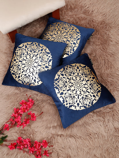 Printed Velvet Square Cushion Covers 16 X 16 INCHES