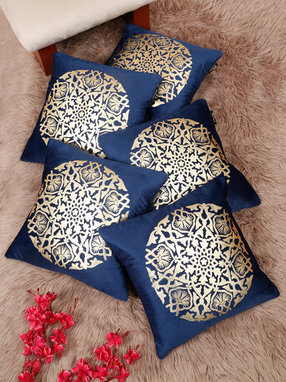Printed Velvet Square Cushion Covers 16 X 16 INCHES