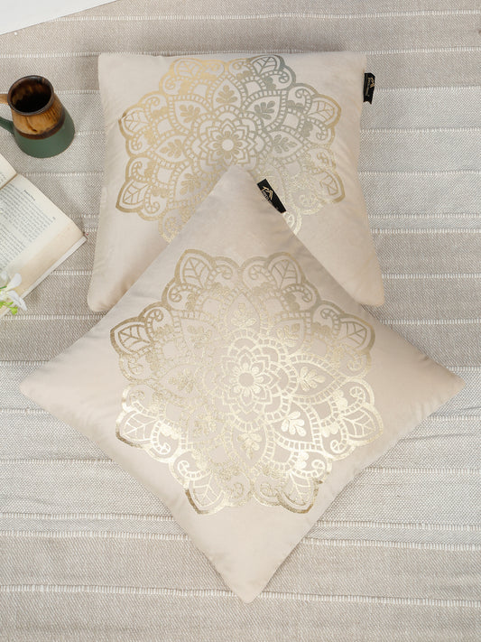 Ethnic Motifs Velvet Square Cushion Covers 16 X 16 INCHES