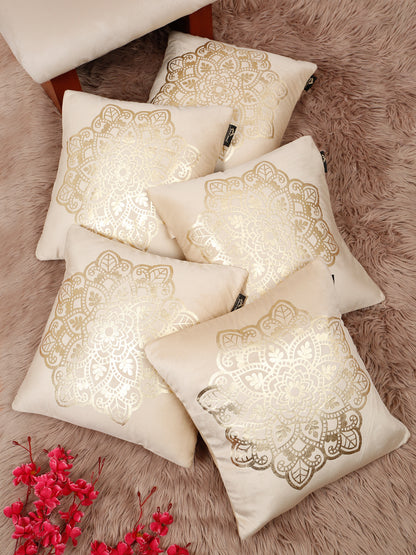 Ethnic Motifs Velvet Square Cushion Covers 16 X 16 INCHES