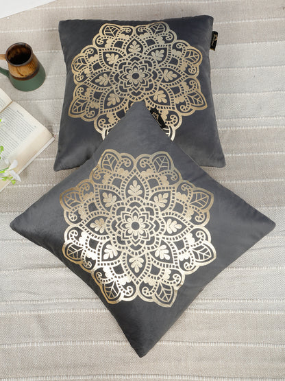 Ethnic Motifs Velvet Square Cushion Covers 16 X 16 INCHES