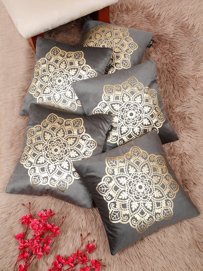 Ethnic Motifs Velvet Square Cushion Covers 16 X 16 INCHES